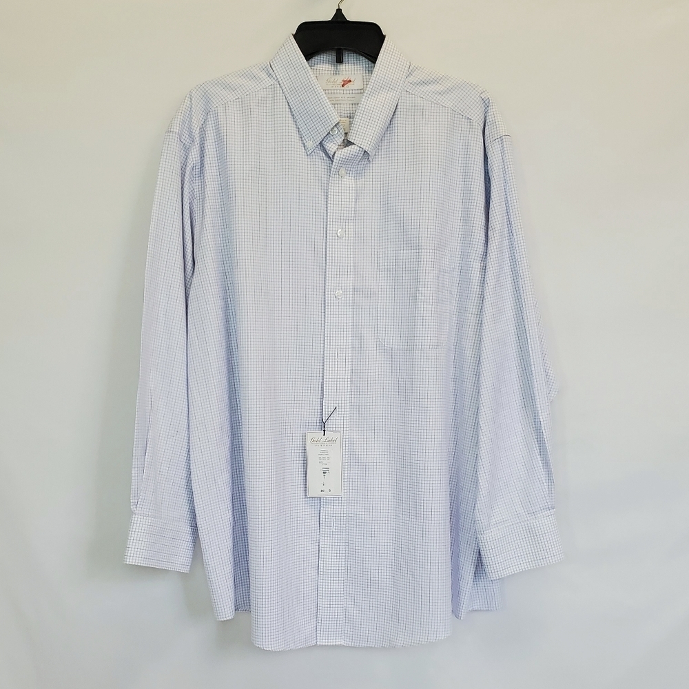 Roundtree & Yorke Blue Check Dress Shirt